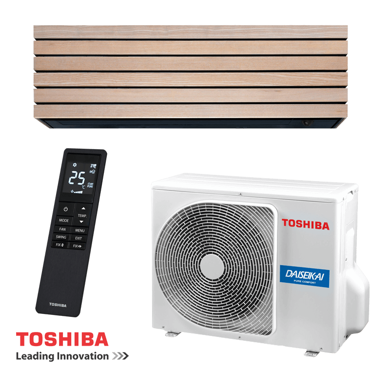 Инверторен климатик Toshiba Super Daiseikai 10 WOOD RAS-B10S4KVDG-E / RAS-10S4AVPG-E